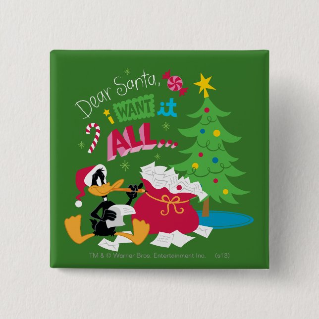 Dear Santa 15 Cm Square Badge (Front)