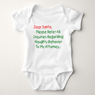Dear Santa Attorney - Funny Christmas Letter Baby Bodysuit