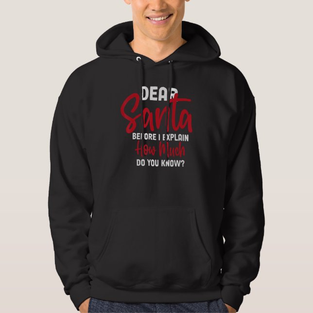 Dear Santa Before I Explain How Much Do You Know 2 Hoodie (Front)