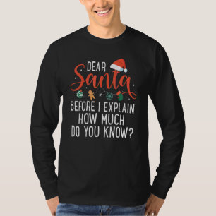 Dear Santa Before I Explain How Much Do You Know C T-Shirt