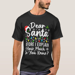 Dear Santa Before I Explain How Much Do You Know C T-Shirt