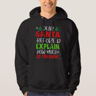 Dear Santa Before I Explain How Much Do You Know F Hoodie