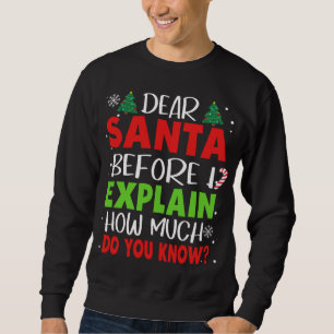 Dear Santa Before I Explain How Much Do You Know F Sweatshirt