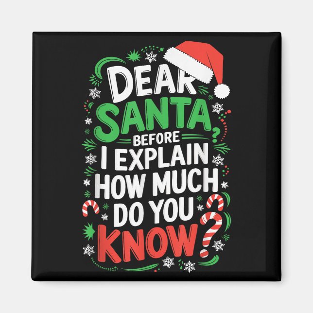 Dear Santa Before I Explain How Much Do You Know S Magnet (Front)