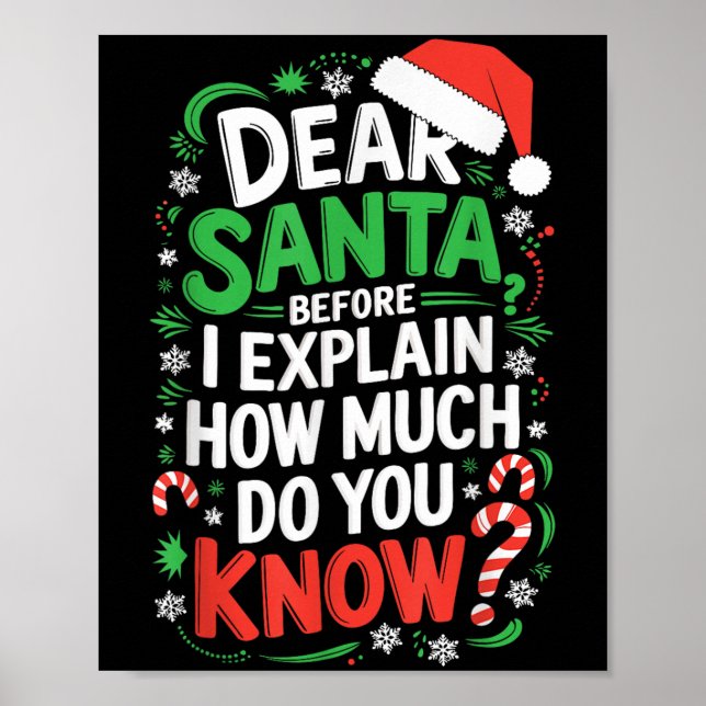 Dear Santa Before I Explain How Much Do You Know S Poster (Front)