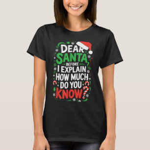 Dear Santa Before I Explain How Much Do You Know S T-Shirt