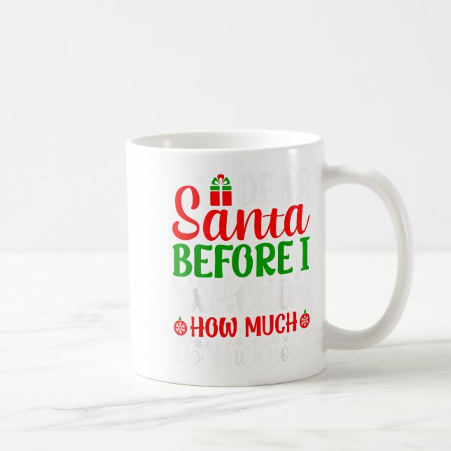 Dear Santa Before I Explain How Much Do You Know X Coffee Mug (Right)