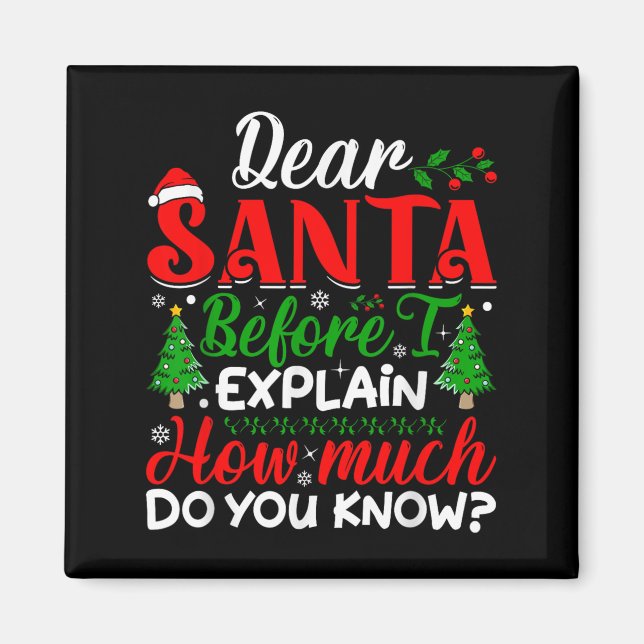 Dear Santa Before I Explain How Much Do You Know X Magnet (Front)