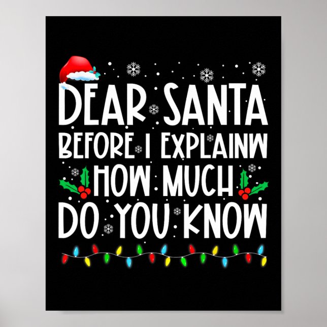 Dear Santa Before I Explain How Much Do You Know X Poster (Front)