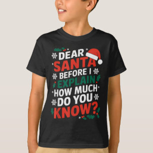 Dear Santa Before I Explain How Much Do-you Know X T-Shirt