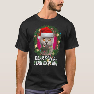 Dear Santa British Shorthair Cat - Naughty for Chr T-Shirt