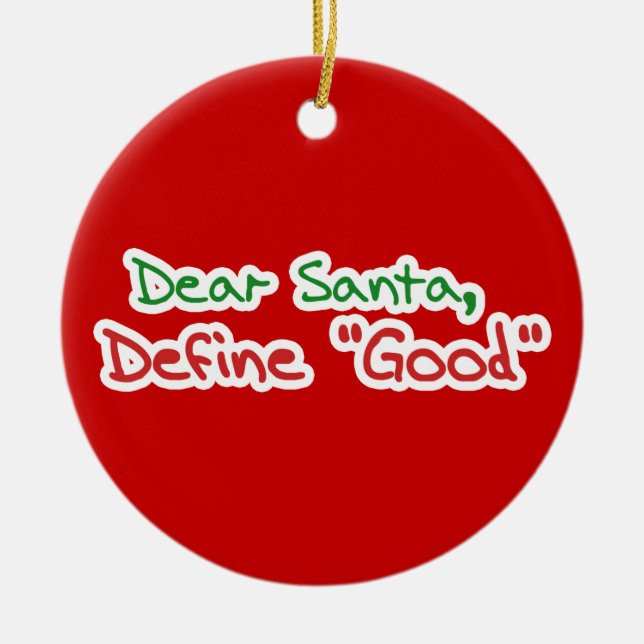Dear Santa Ceramic Tree Decoration (Front)
