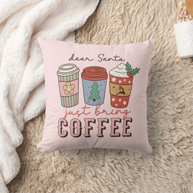 Dear Santa | Christmas Coffee Latte Cushion (Blanket)