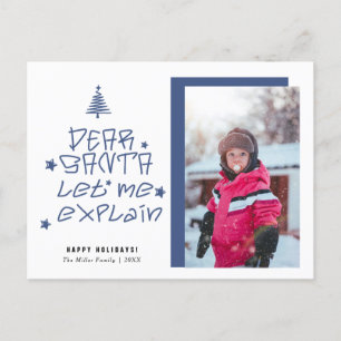 Dear Santa Christmas Holiday Postcard
