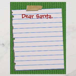 Dear Santa Christmas Letter Letterhead Stationery