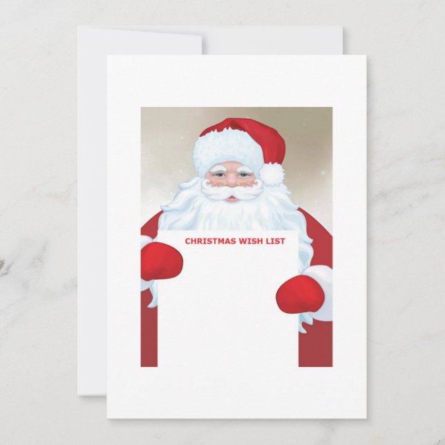  "Dear Santa, Christmas Wish List for Kids" Invitation (Front)