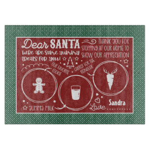 Dear Santa Cookie & Milk tray Cutting Board