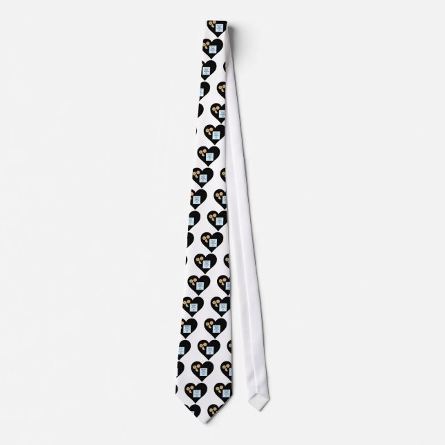 Dear Santa Cookies Bring Toys Black Heart Tie (Front)