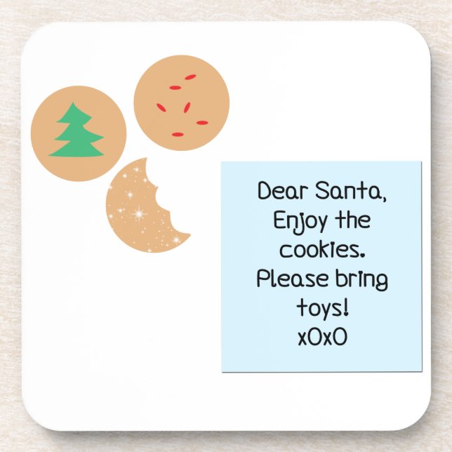 Dear Santa Cookies Please Bring Toys Coaster (Front)
