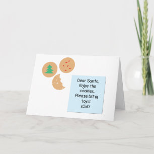 Dear Santa Cookies Please Bring Toys Holiday Card