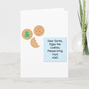 Dear Santa Cookies Please Bring Toys Holiday Card