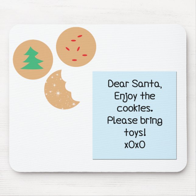 Dear Santa Cookies Please Bring Toys Mouse Mat (Front)