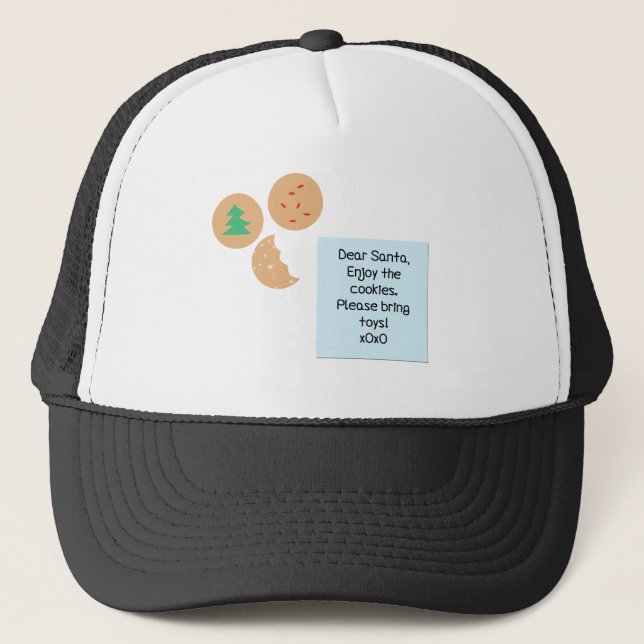 Dear Santa Cookies Please Bring Toys Trucker Hat (Front)