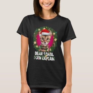 Dear Santa Cute Bengal Cat was naughty at Christm T-Shirt
