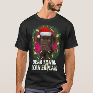 Dear Santa Cute Brown Labrador - Naughty for Chris T-Shirt