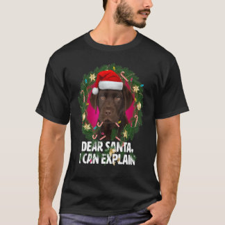 Dear Santa Cute Brown Labrador - Naughty for Chris T-Shirt