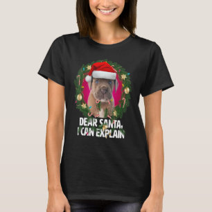Dear Santa Cute Cane Corso Puppy - Naughty for Chr T-Shirt