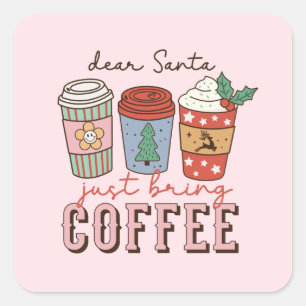 Dear Santa   Cute Christmas Square Sticker