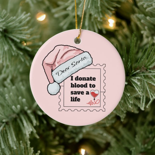 Dear Santa Cute Personalised Christmas  Ceramic Tree Decoration (Tree)