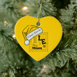 Dear Santa Cute Personalised Christmas Ceramic Tree Decoration
