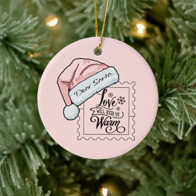 Dear Santa Cute Personalised Christmas  Ceramic Tree Decoration (Tree)