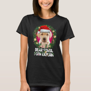 Dear Santa Cute Yellow Labrador Naughty for Christ T-Shirt