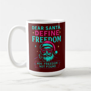 Dear Santa Define Freedom Retro Design Coffee Mug