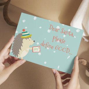 Dear Santa, Define Good! Funny Christmas Postcard