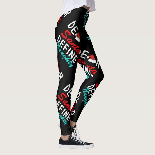 Dear Santa, Define Naughty--Cute Christmas Design Leggings (Right)