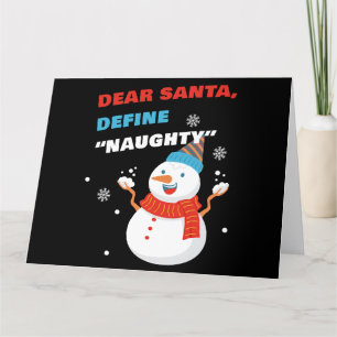 Dear Santa Define “naughty” Funny Christmas Thank You Card