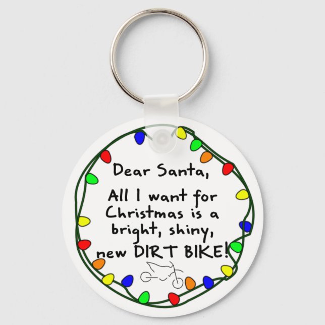 Dear Santa Dirt Bike Key Ring (Front)