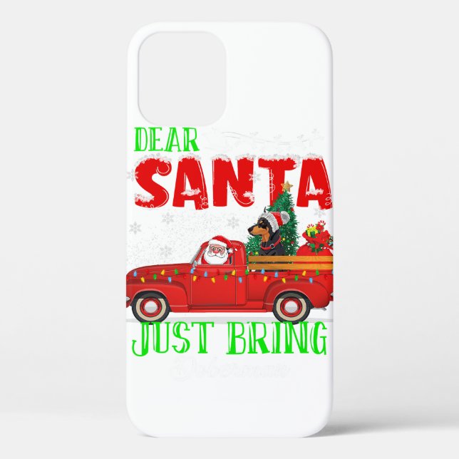 Dear Santa Doberman Dog Owner Christmas Case-Mate iPhone Case (Back)
