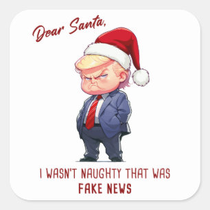 Dear Santa, Donald Trump Funny Christmas Joke Square Sticker