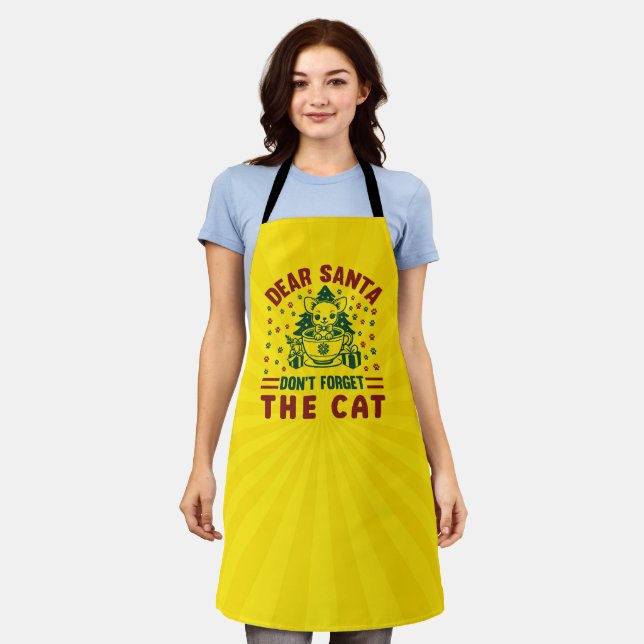 Dear Santa Don't Forget The Cat-68175 Apron (Worn)
