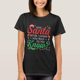Dear Santa Explain How Much Lights Candy Christmas T-Shirt