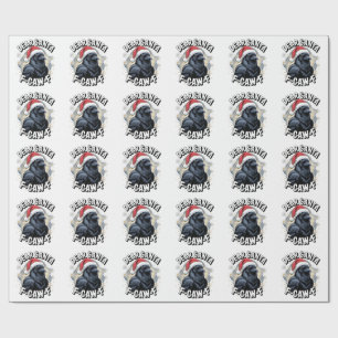 Dear Santa F-caw-F Funny Christmas Raven Wrapping Paper