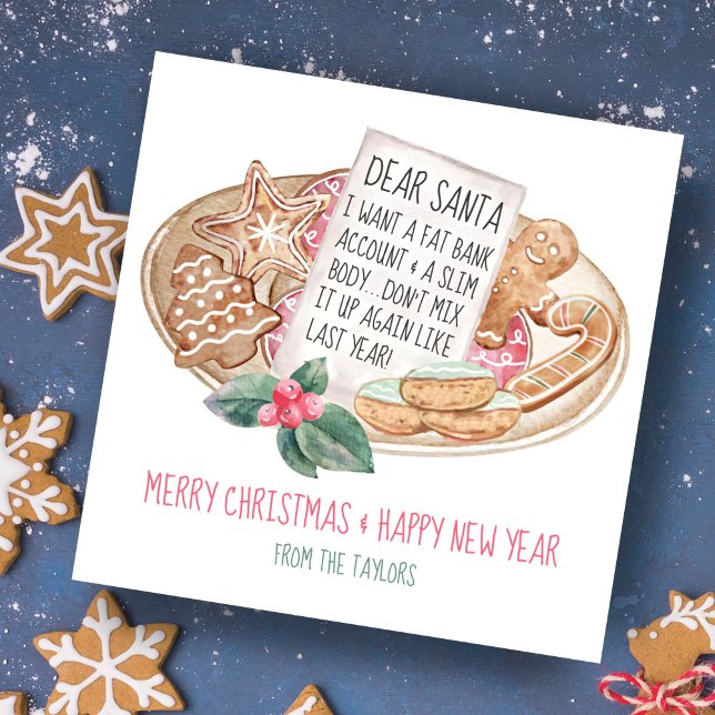 Dear Santa Fat Bank Account Slim Body Christmas  Holiday Card (Creator Uploaded)