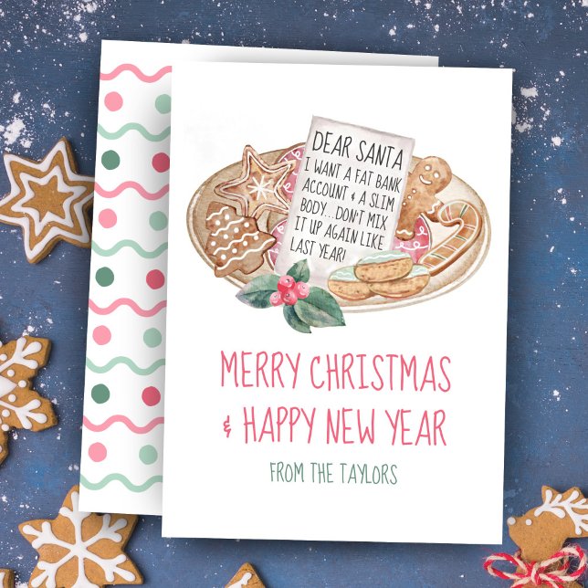 Dear Santa Fat Bank Account Slim Body Christmas Holiday Card (Creator Uploaded)