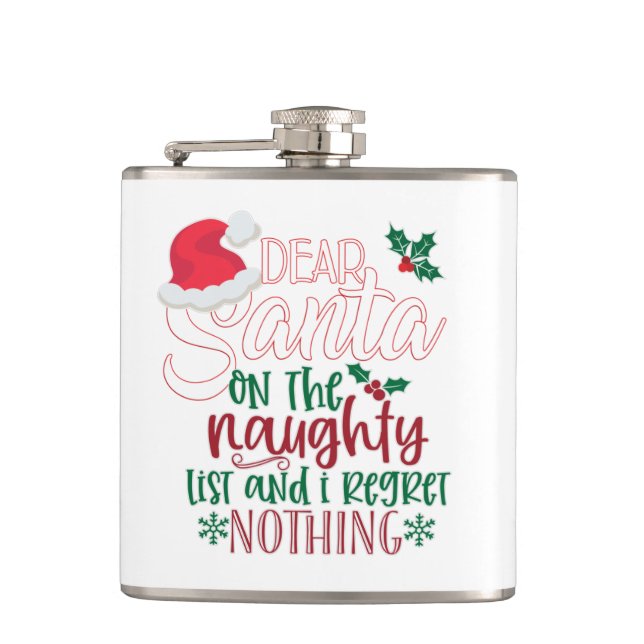 Dear Santa Flasks For Him (Front)