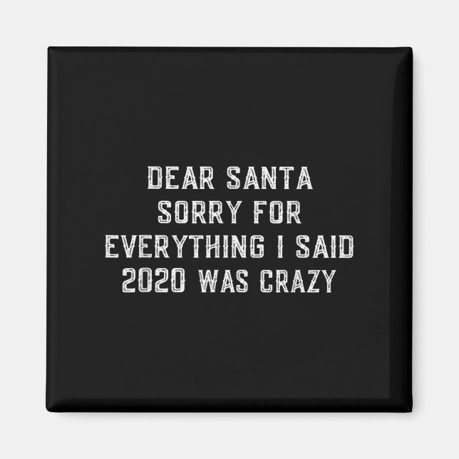 Dear Santa Funny 2020 Christmas Sarcastic Quote Xm Magnet (Front)